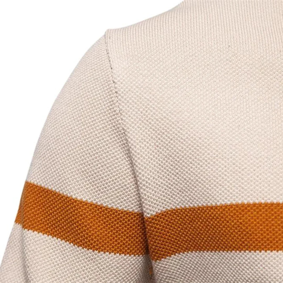 Jersey de punto con media cremallera y rayas - Aurel