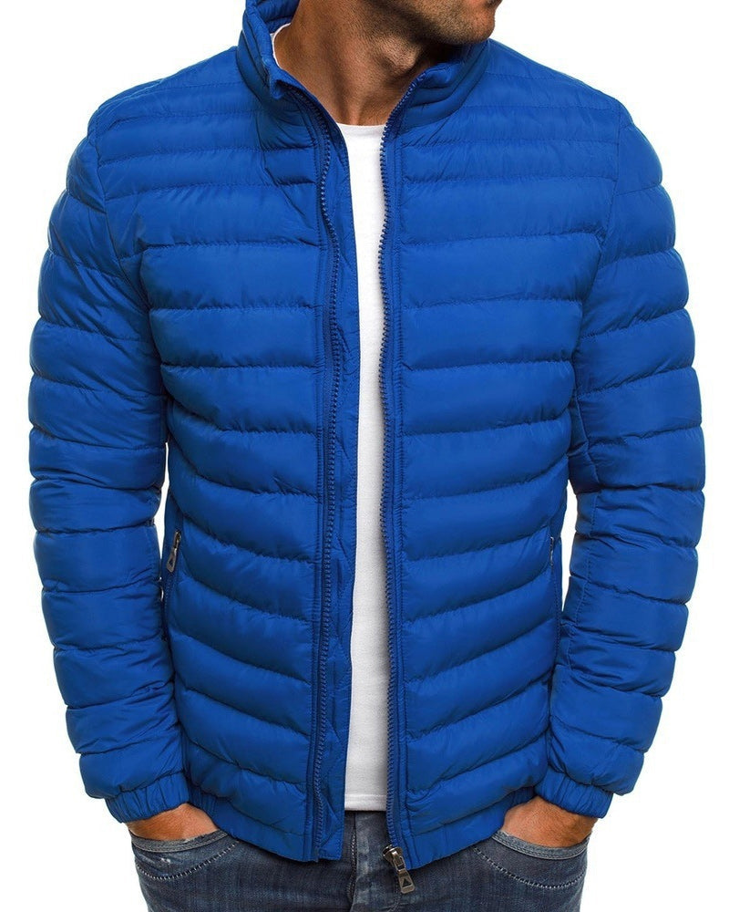 Chaqueta hombre cuello alzado monocolor transición otoño invierno cómoda versátil - Carlos