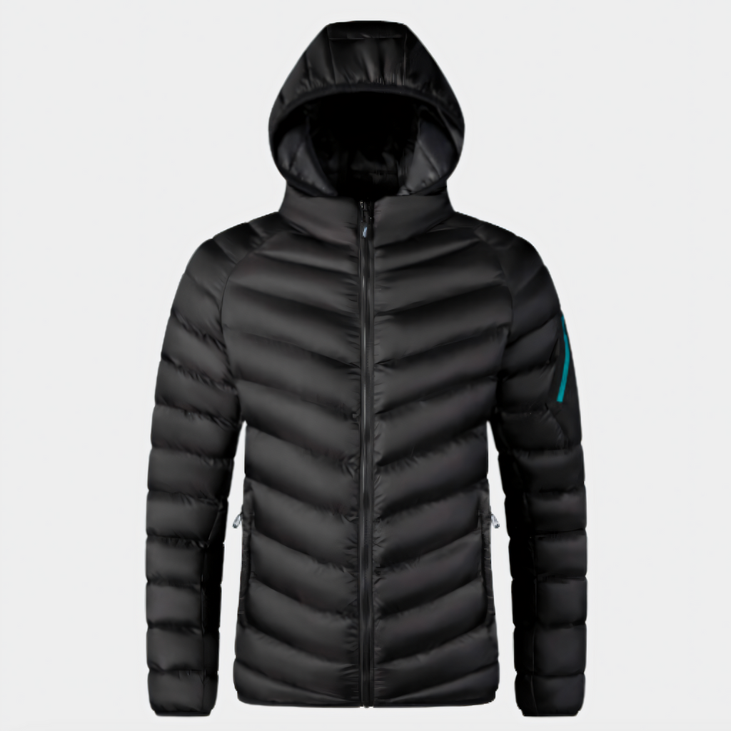 Chaqueta invierno acolchada hombre plumón ganso impermeable capucha ajuste favorecedor - Jaxton