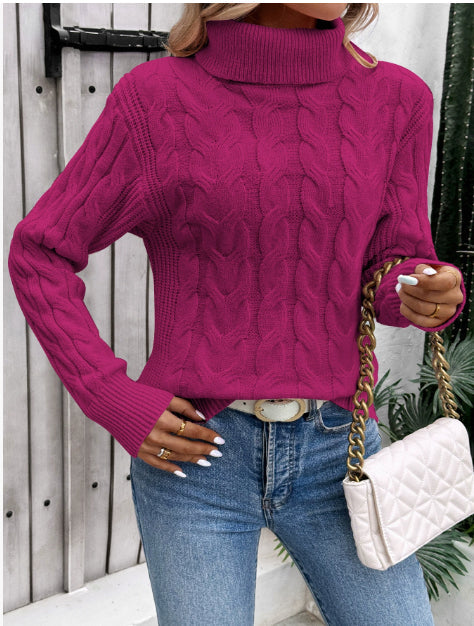 Jersey de punto cuello alto para mujer - Freja