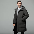 Abrigo acolchado hombre capucha desmontable corte recto impermeable elegante - Markus