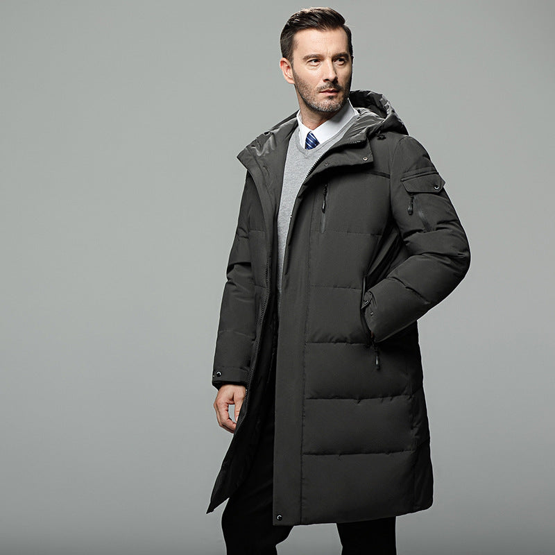 Abrigo acolchado hombre capucha desmontable corte recto impermeable elegante - Markus