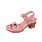 Sandalias de mujer con tacón ancho y hebilla - Darel