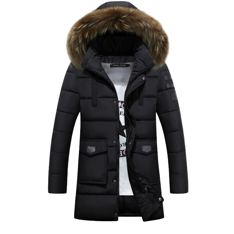Parka acolchada hombre larga capucha amplia borde pelo técnica impermeable invierno - John
