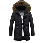 Parka acolchada hombre larga capucha amplia borde pelo técnica impermeable invierno - John