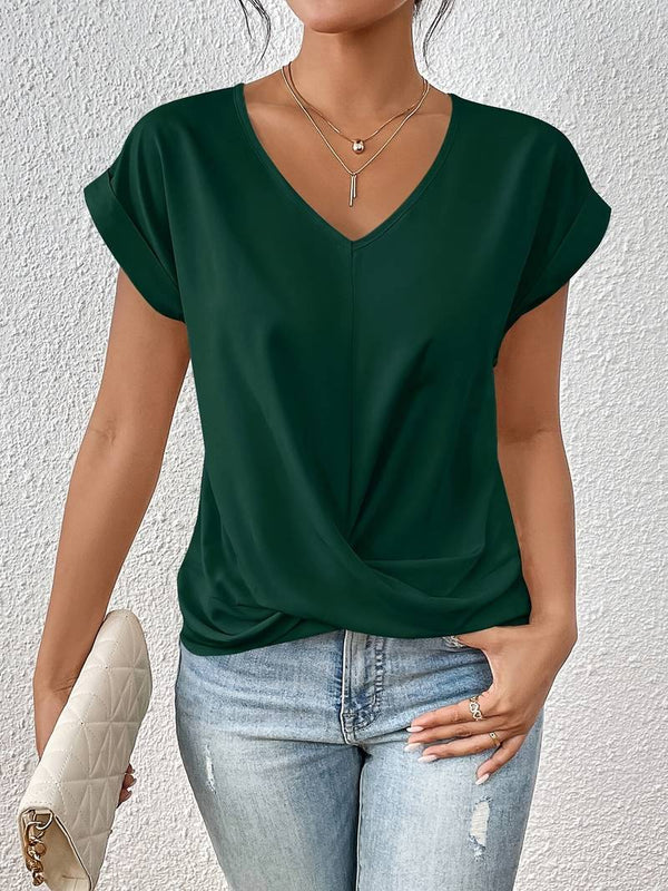 Leslie - Camiseta casual de manga corta para mujer