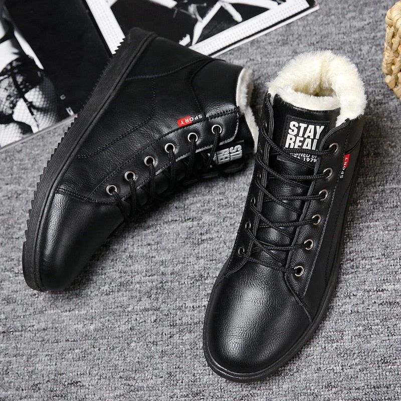 Botines para hombre interior afelpado cálido - Renlor