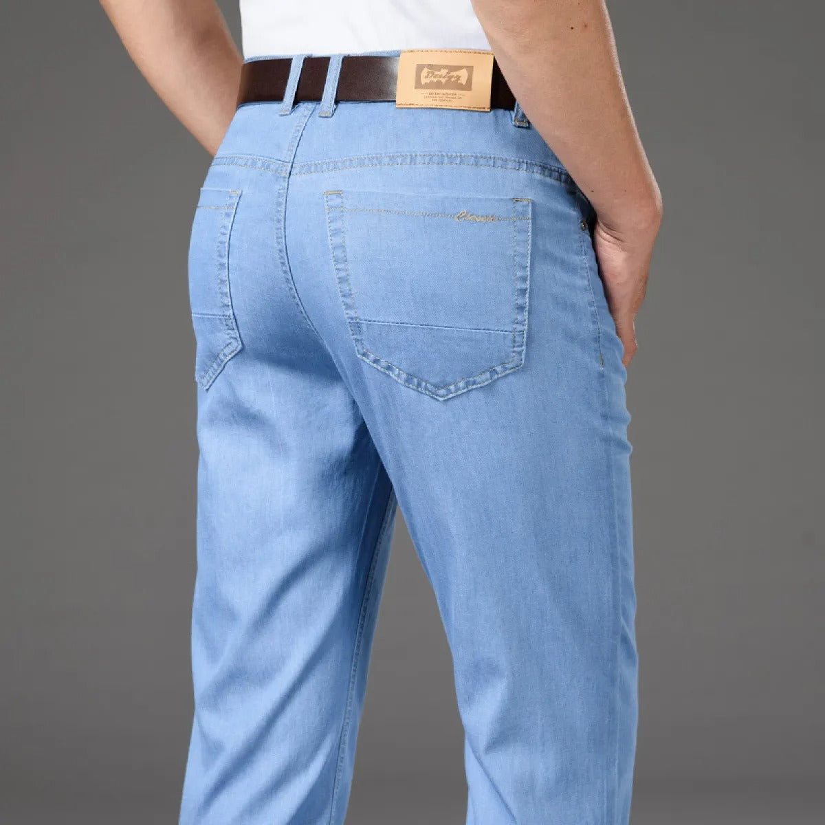 Pantalones vaqueros hombre algodón elástico corte recto - Mateo