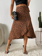 Falda envolvente mujer estilo boho estampado asimétrico verano - Isadora