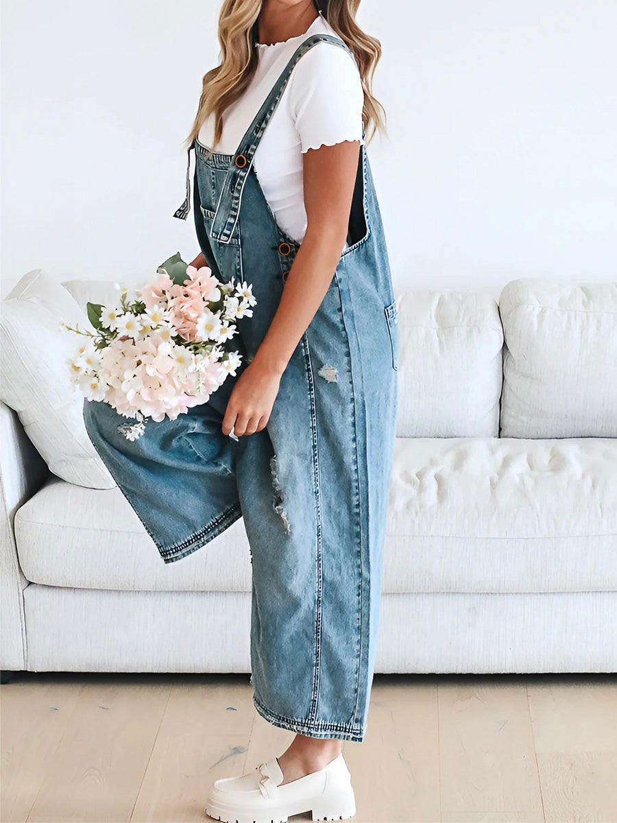 Mono vaquero mujer oversize look used tirantes ajustables – Jenna