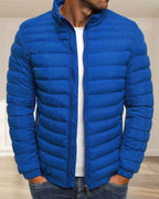 Chaqueta hombre cuello alzado monocolor transición otoño invierno cómoda versátil - Carlos