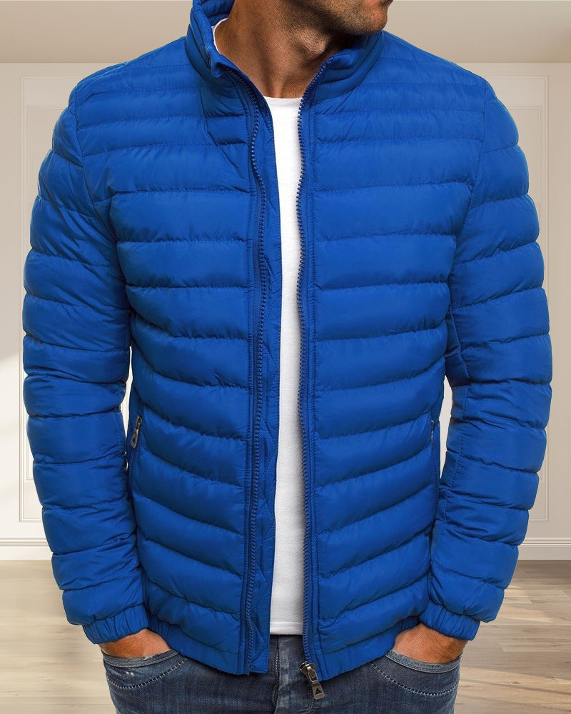 Chaqueta hombre cuello alzado monocolor transición otoño invierno cómoda versátil - Carlos