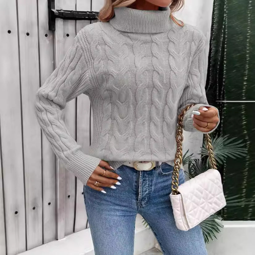 Jersey de punto cuello alto para mujer - Freja