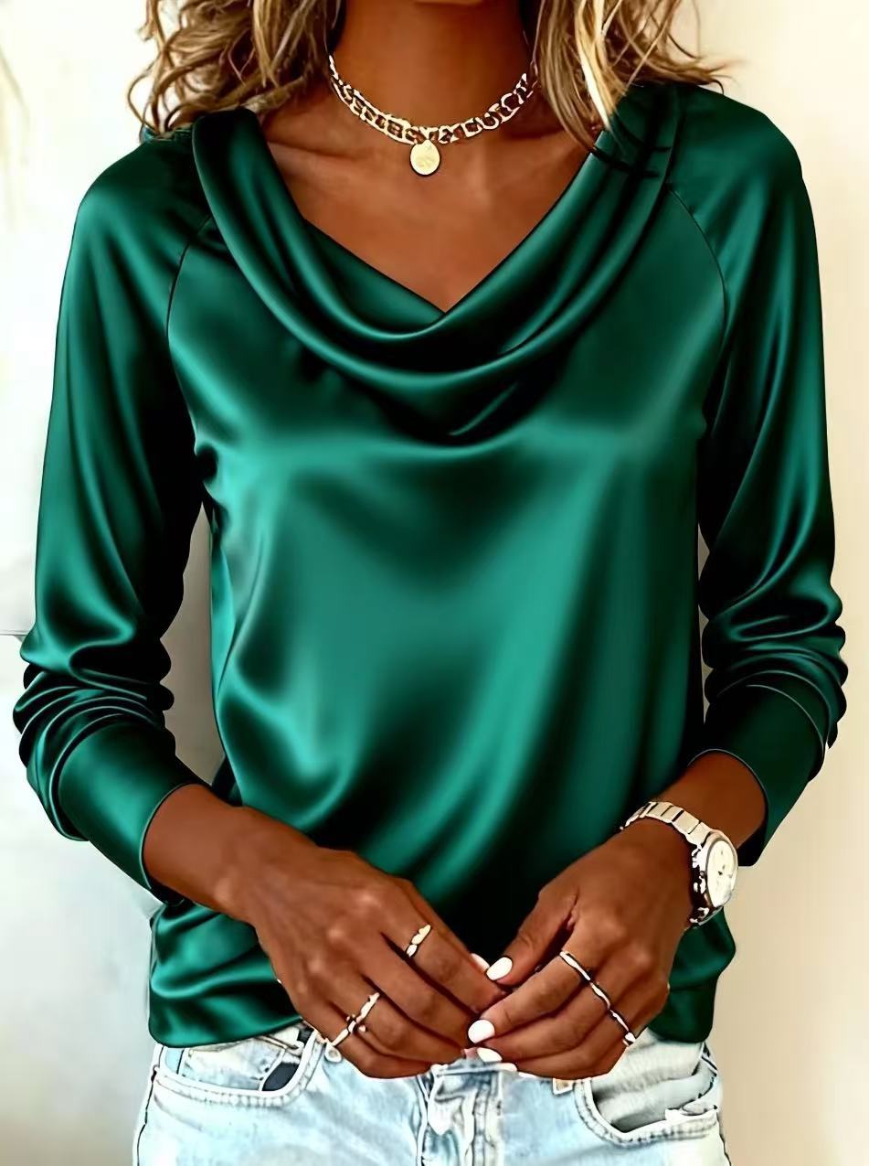 Blusa satinada de línea relajada para mujer - Oriane