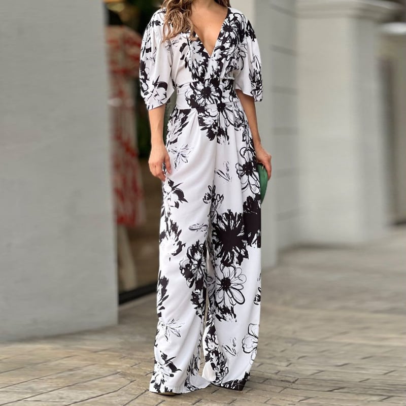 Jumpsuit estampado floral cintura alta para mujer - Hannelore