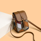 Bolso bandolera para mujer de piel sintética con bolsillo frontal estilo compacto - Daniela