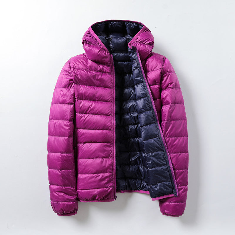 Chaqueta puffer unisex ligera térmica acabado brillante capucha vegana - Nordika