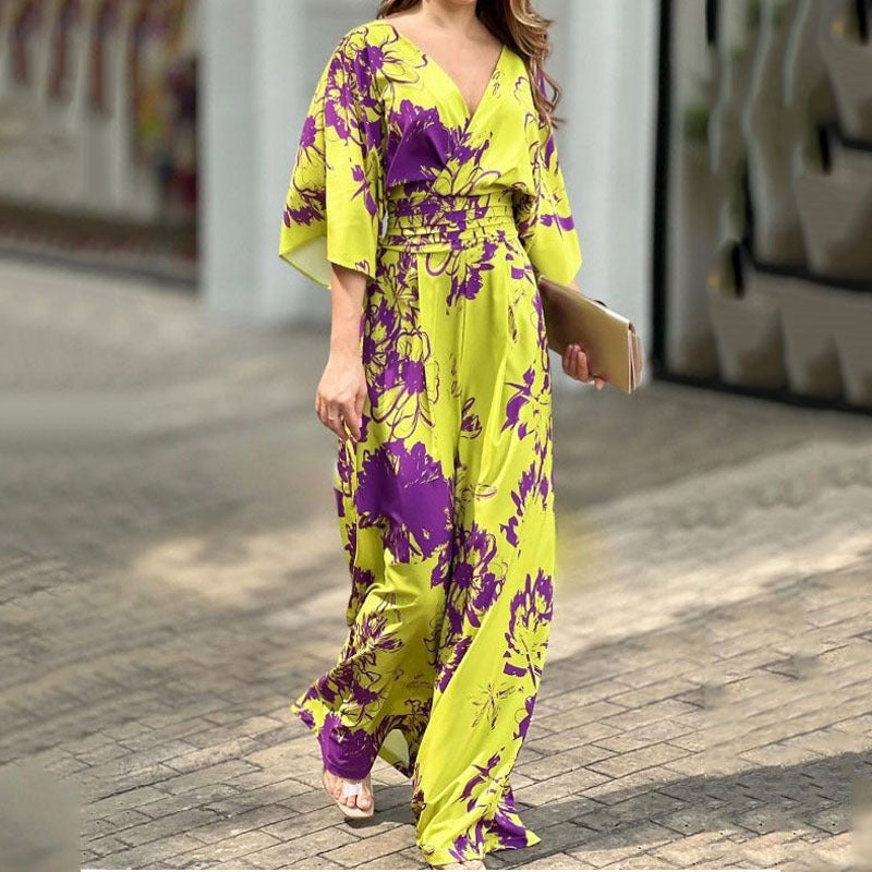 Jumpsuit estampado floral cintura alta para mujer - Hannelore