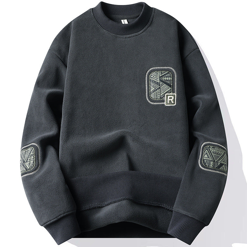 Pullover para hombre con cuello redondo y parches decorativos - Bjornik
