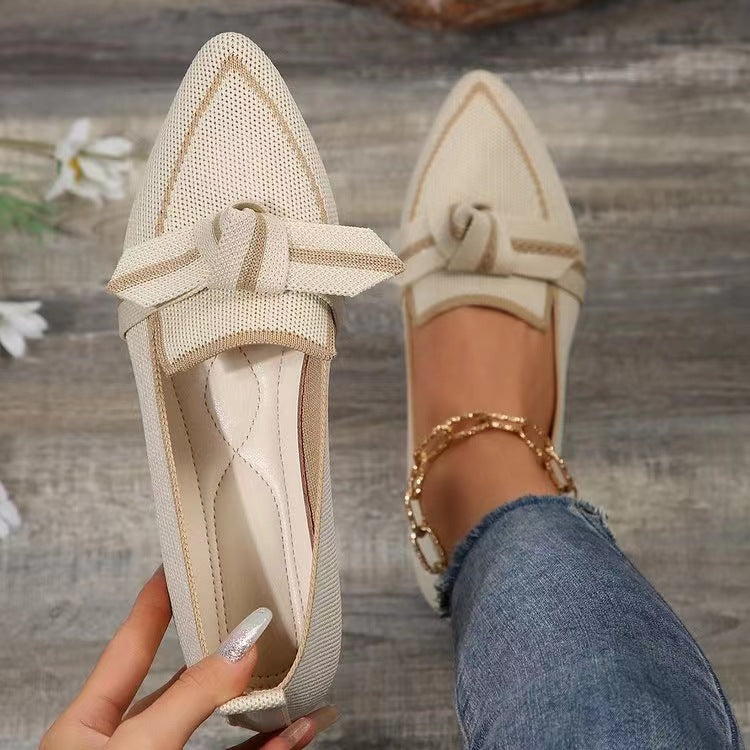 Zapatos planos tejidos con lazo para mujer - Selena