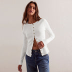 Cardigan para mujer efecto canalé con botones - Seliane