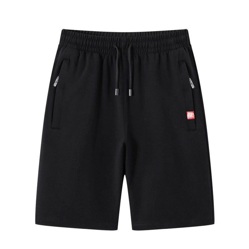 Shorts deportivos lisos con bolsillos con cierre para hombre - Kevin