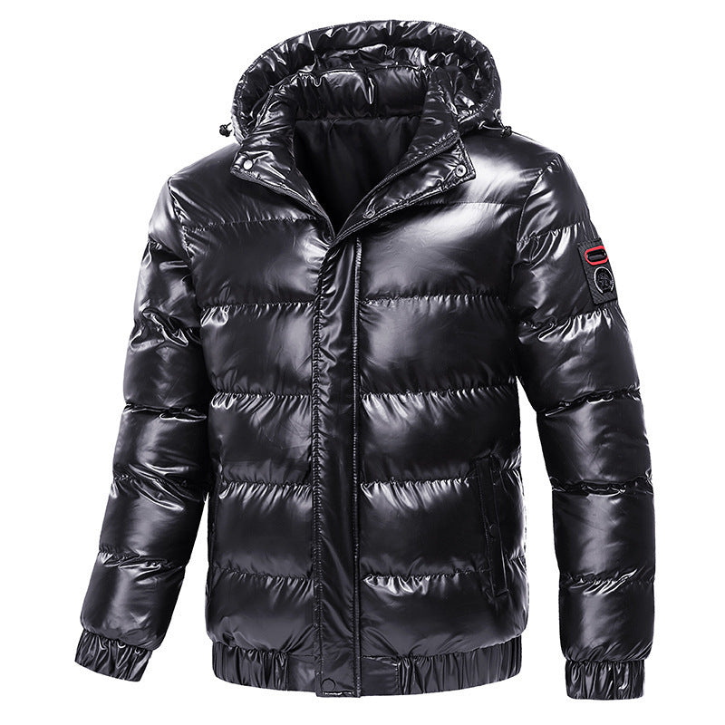Chaqueta acolchada impermeable hombre capucha ajustable acabado brillante cremallera - Viktor