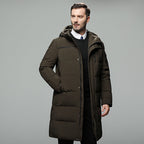 Abrigo acolchado hombre capucha desmontable corte recto impermeable elegante - Markus
