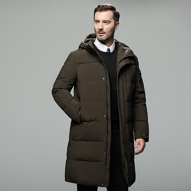 Abrigo acolchado hombre capucha desmontable corte recto impermeable elegante - Markus