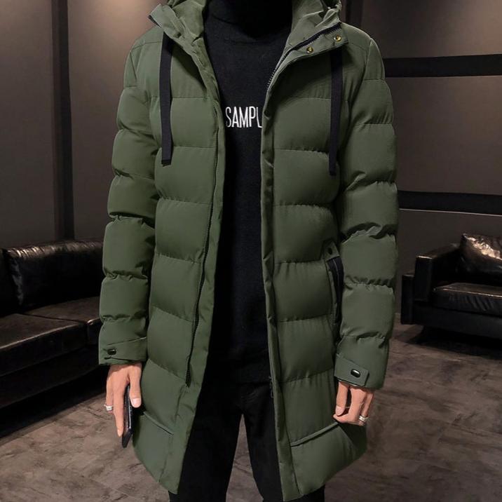 Chaqueta acolchada hombre larga voluminosa capucha ajustable térmica urbana - Stefan