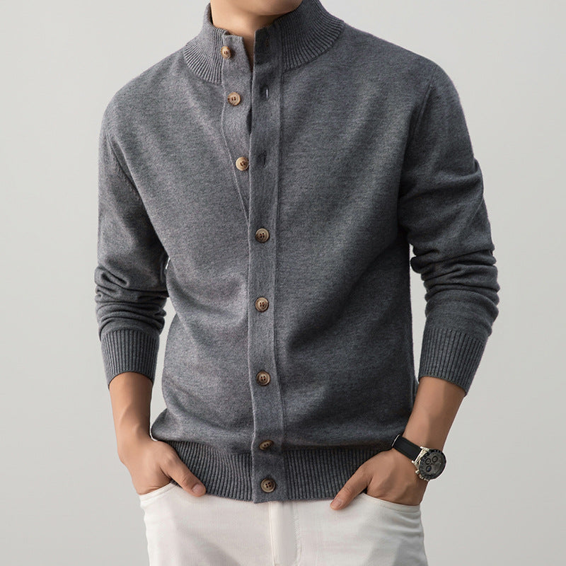 Cárdigan grueso de cuello alto para hombre - Silah