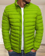 Chaqueta hombre cuello alzado monocolor transición otoño invierno cómoda versátil - Carlos