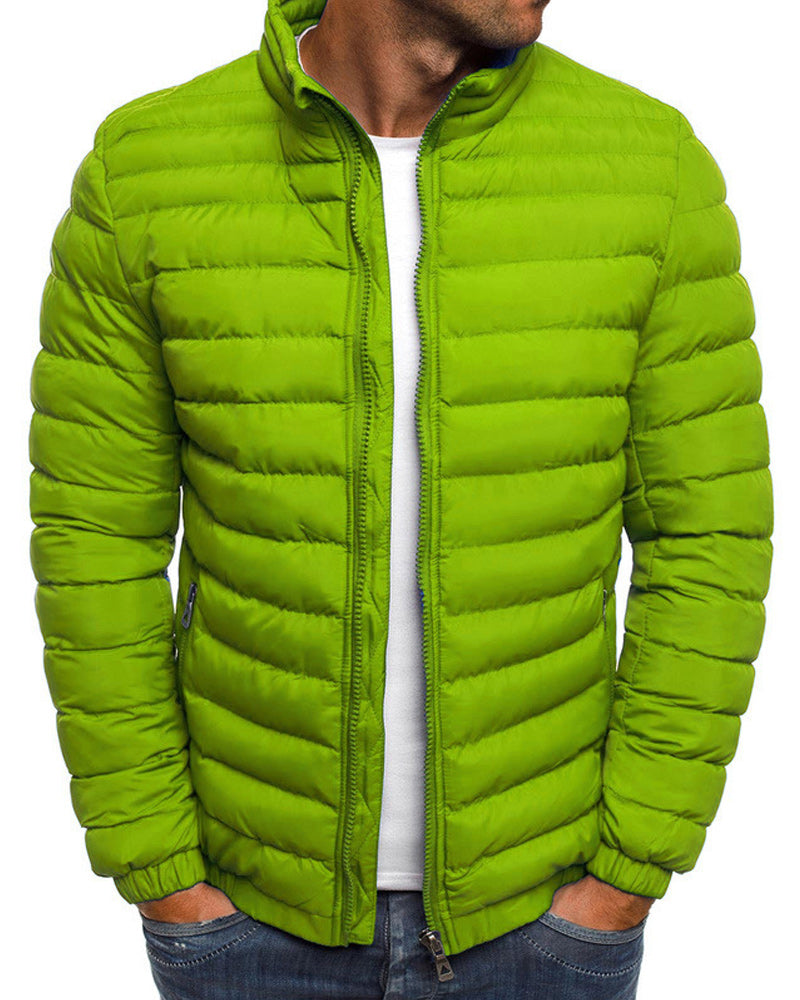 Chaqueta hombre cuello alzado monocolor transición otoño invierno cómoda versátil - Carlos