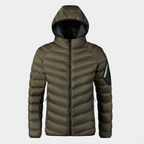 Chaqueta invierno acolchada hombre plumón ganso impermeable capucha ajuste favorecedor - Jaxton