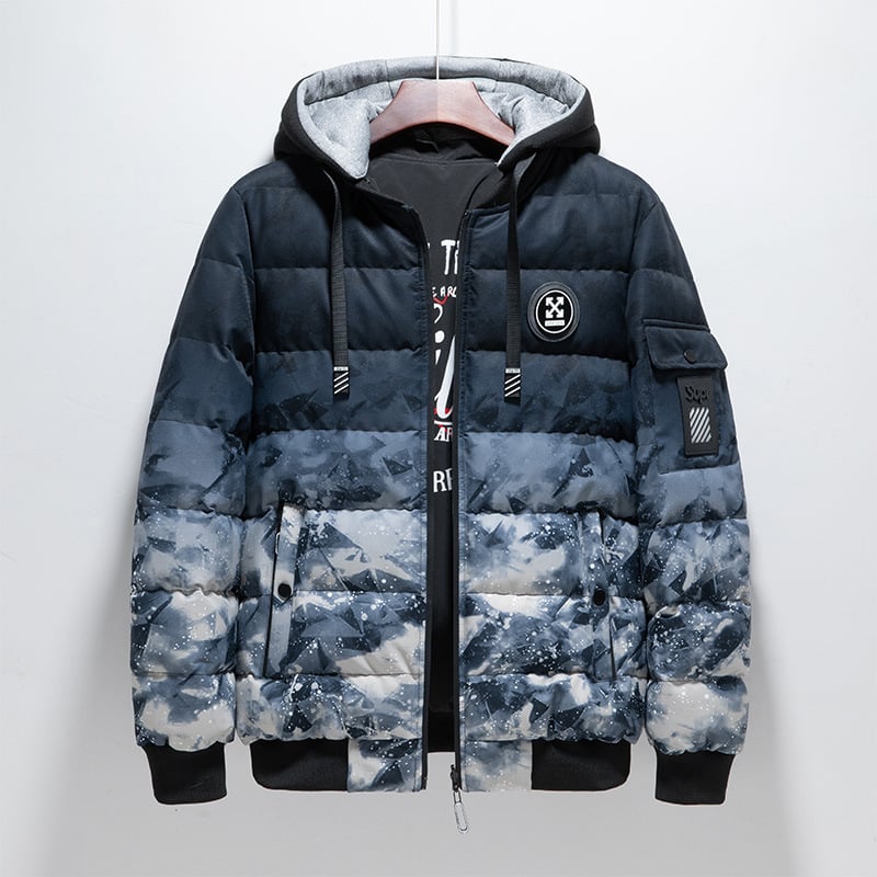 Chaqueta acolchada hombre diseño urbano capucha integrada puños elásticos gráfico - Kaien
