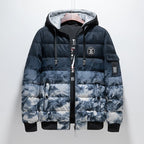 Chaqueta acolchada hombre diseño urbano capucha integrada puños elásticos gráfico - Kaien