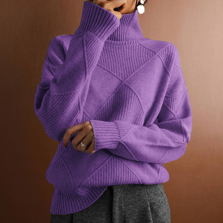 Jersey de punto cuello alto holgado para mujer - Yrsa