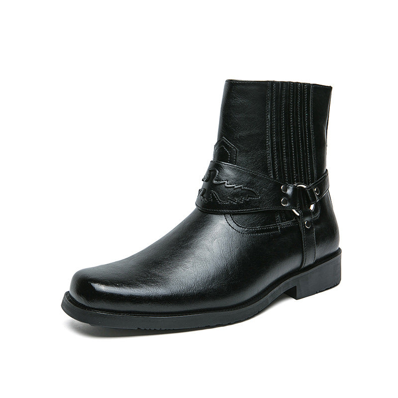 Botas casuales para hombre con cierre lateral y correa decorativa - Patrick