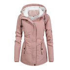 Katy - Chaqueta de mujer con forro polar y capucha con cordón de ajuste