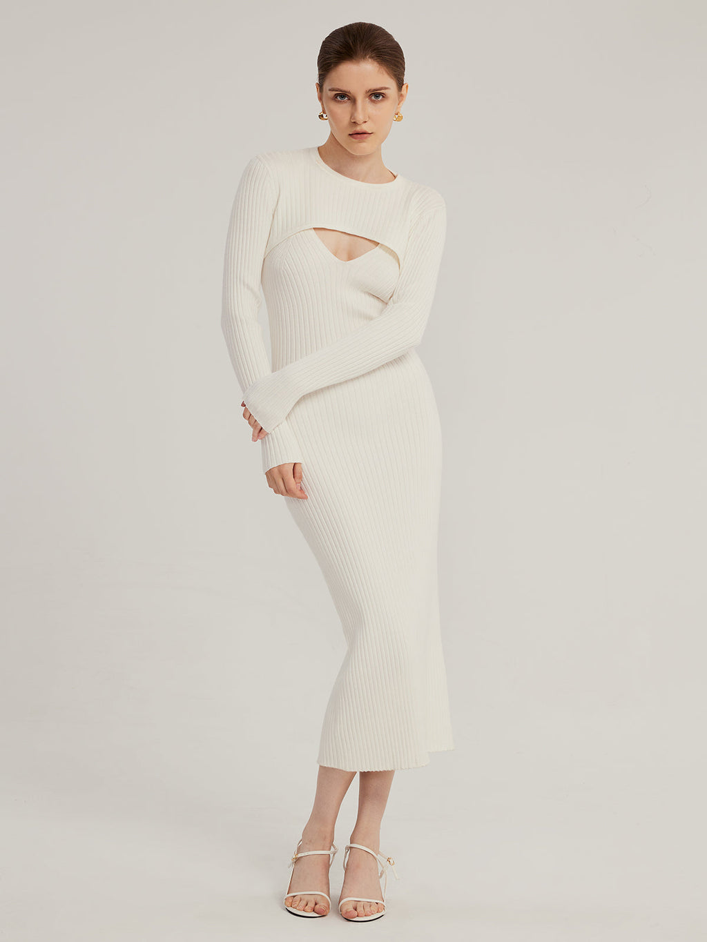 Mary - Vestido de punto con escote estilizado