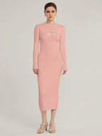 Mary - Vestido de punto con escote estilizado