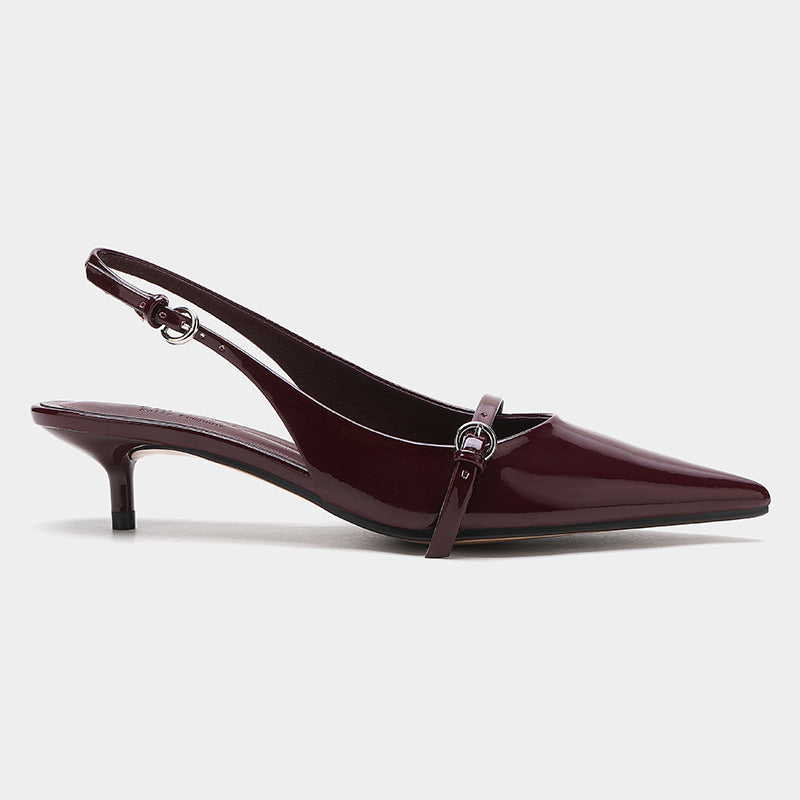 Zapatillas de mujer destalonadas con punta afilada y tira con herraje - Solène