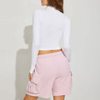 Chaqueta deportiva mujer tejido elástico estilo cropped - Bianca