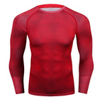 Camiseta deportiva dry fit para hombre manga larga entrenamiento - Roshfran