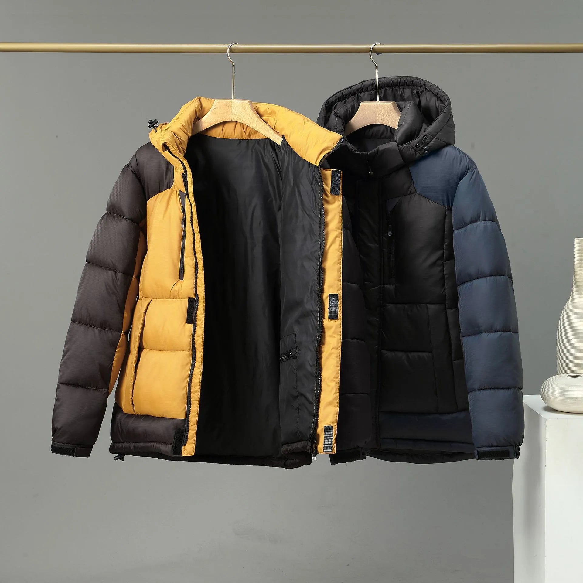 Abrigo invierno hombre capucha desmontable térmico impermeable resistente cálido - Frank