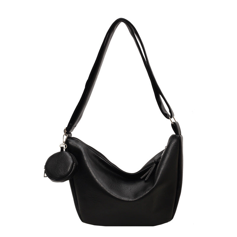 Bolso de hombro amplio con bolsillo exterior y monedero desmontable para mujer
