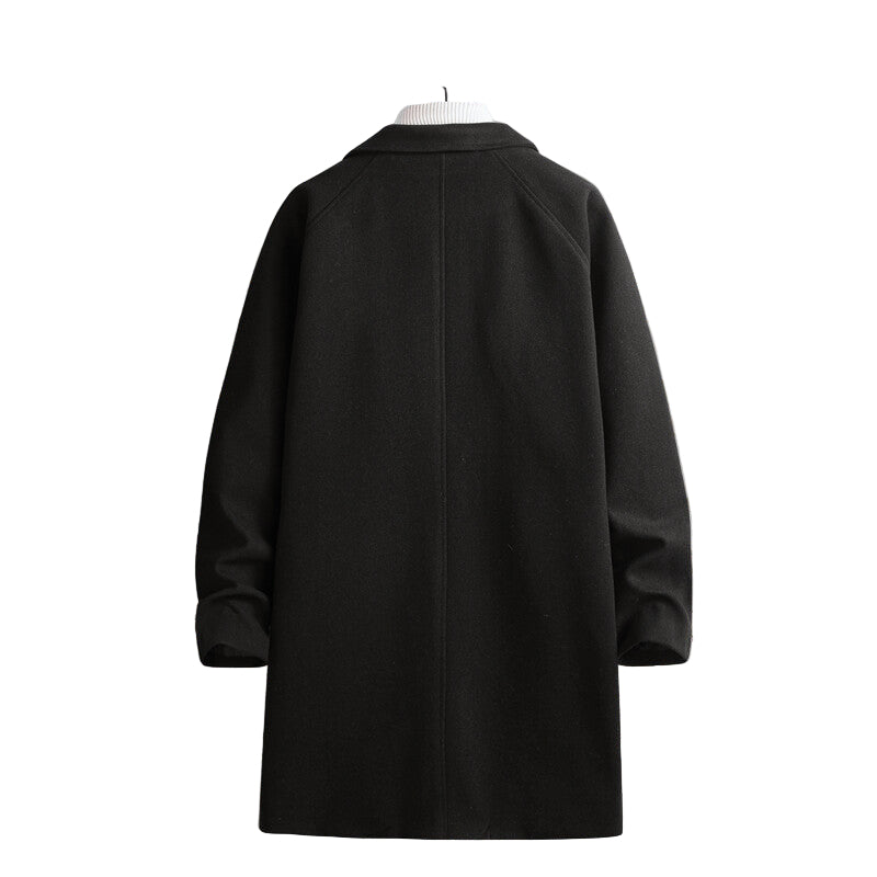 Abrigo largo lana hombre doble botonadura solapas storm-flap elegante invierno - Armand