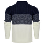 Giam - Jersey casual de manga larga de punto con bloques de color para hombre