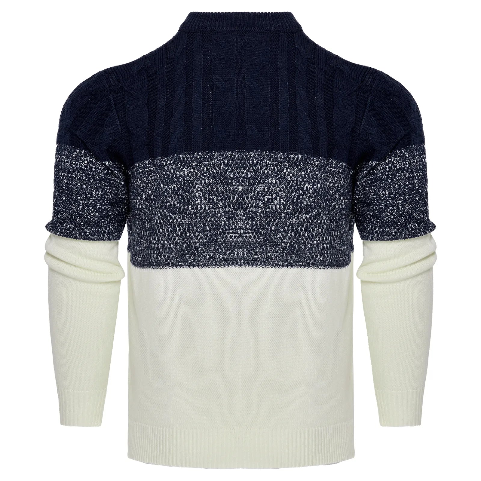 Giam - Jersey casual de manga larga de punto con bloques de color para hombre