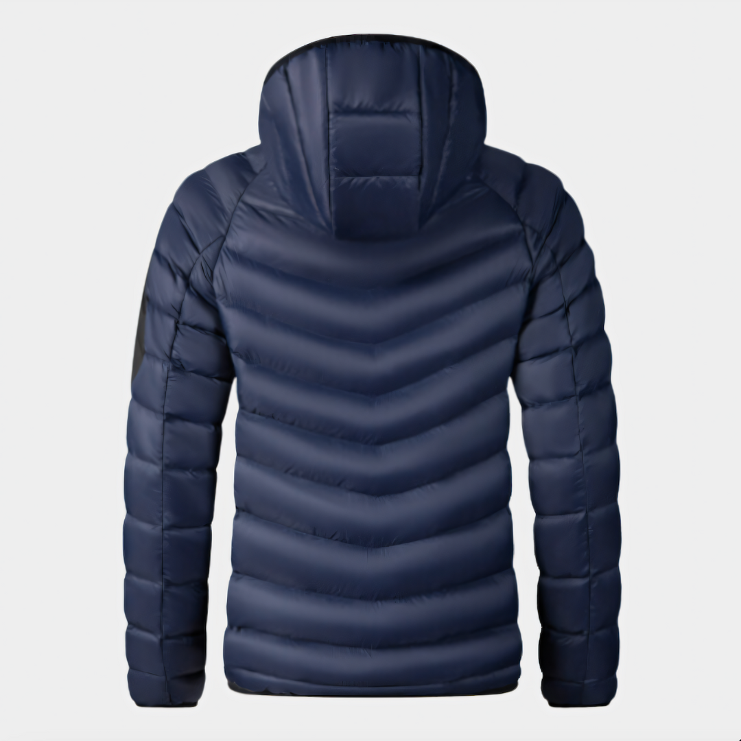 Chaqueta invierno acolchada hombre plumón ganso impermeable capucha ajuste favorecedor - Jaxton